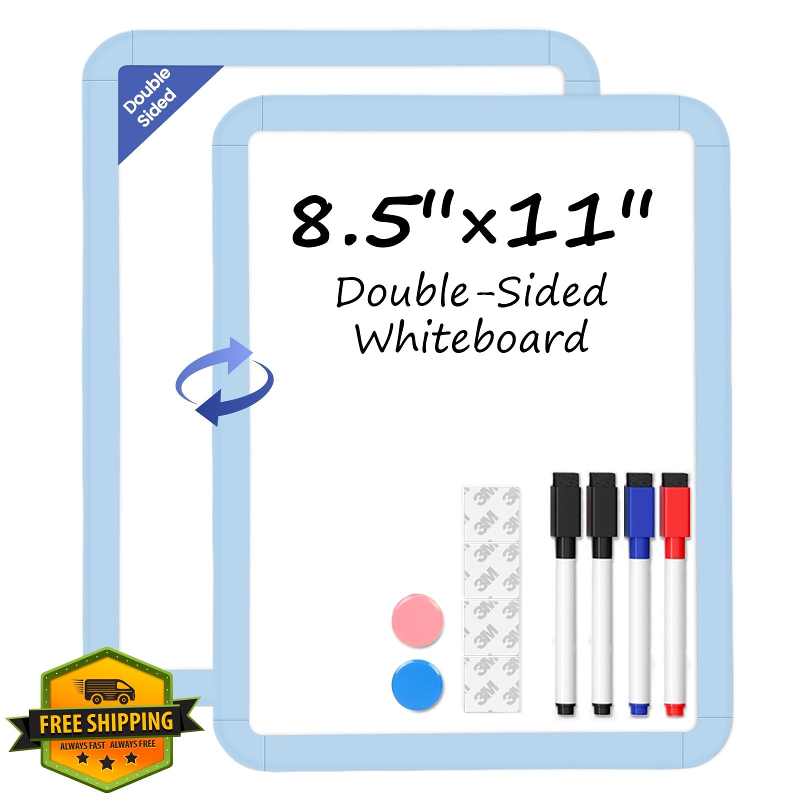 Lumspax White Board 11″W x 8.5″H Blue Frame