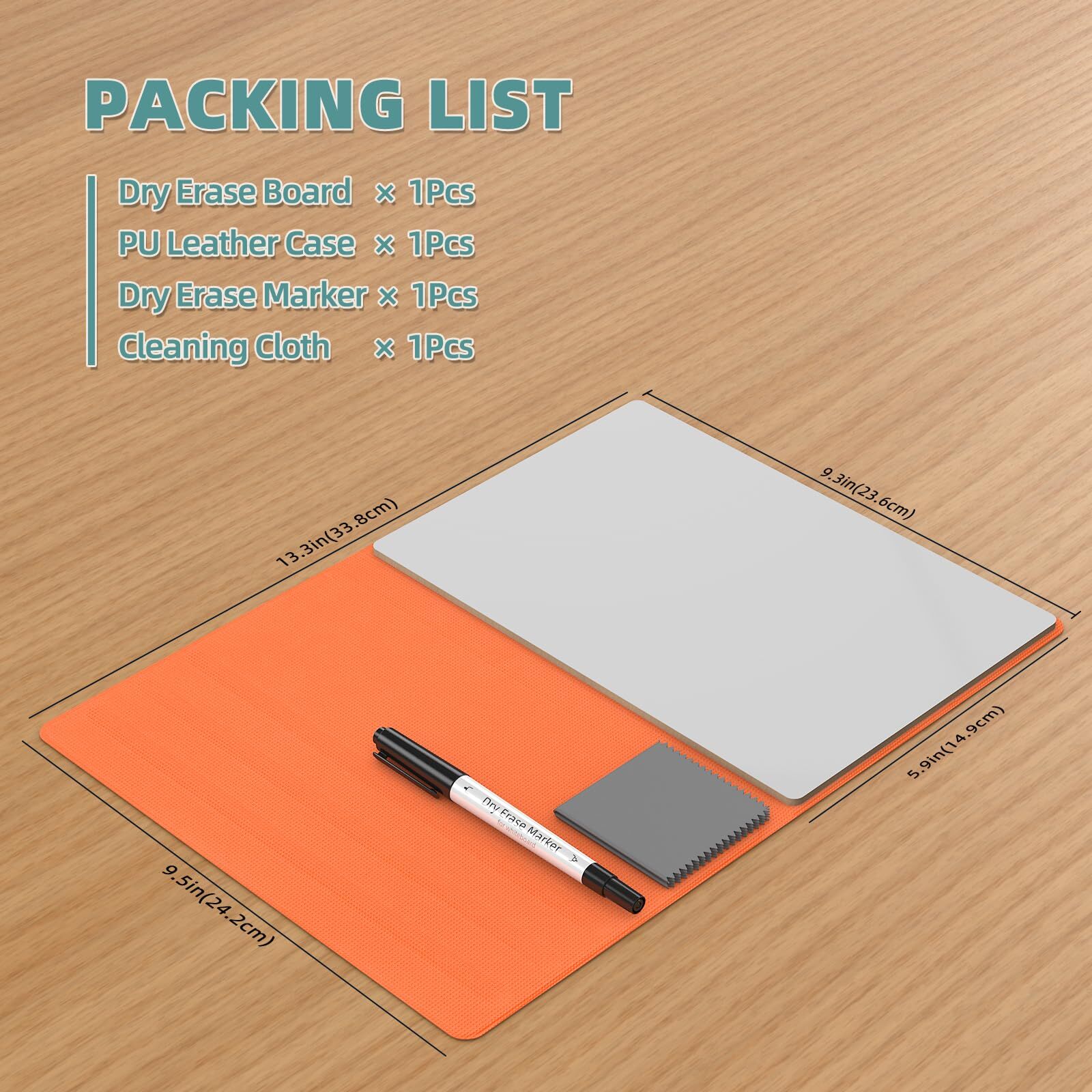 Portable Small White Board with Stand Desktop Dry Erase 9×6 in Orange