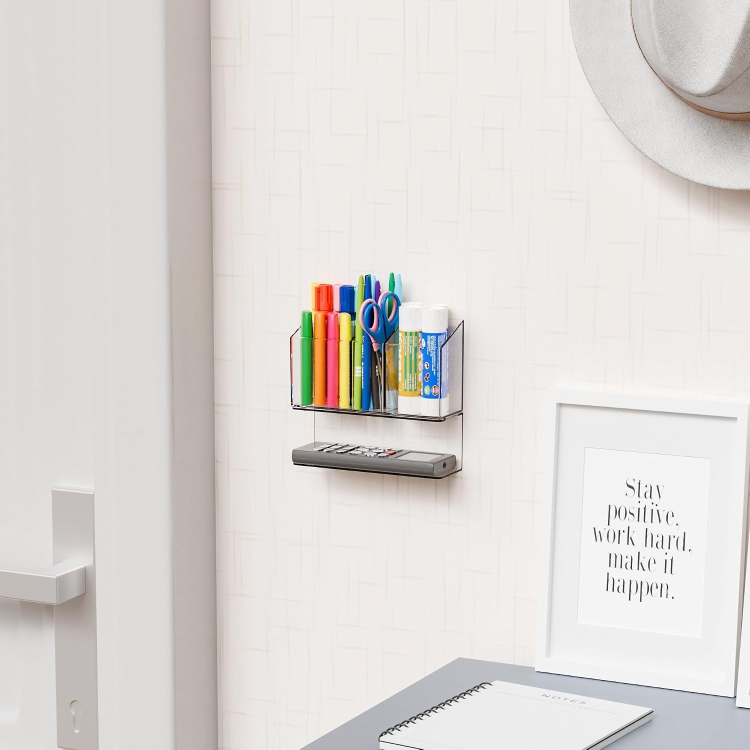 Clear Magnetic Dry Erase Marker Holder for Whiteboard,Non-Slip Magnet Expo Marke