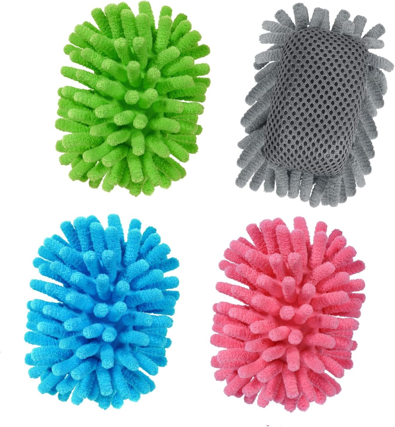 4 Pieces Magnetic Microfiber Shag Whiteboard Eraser Washable for Markers Chalk