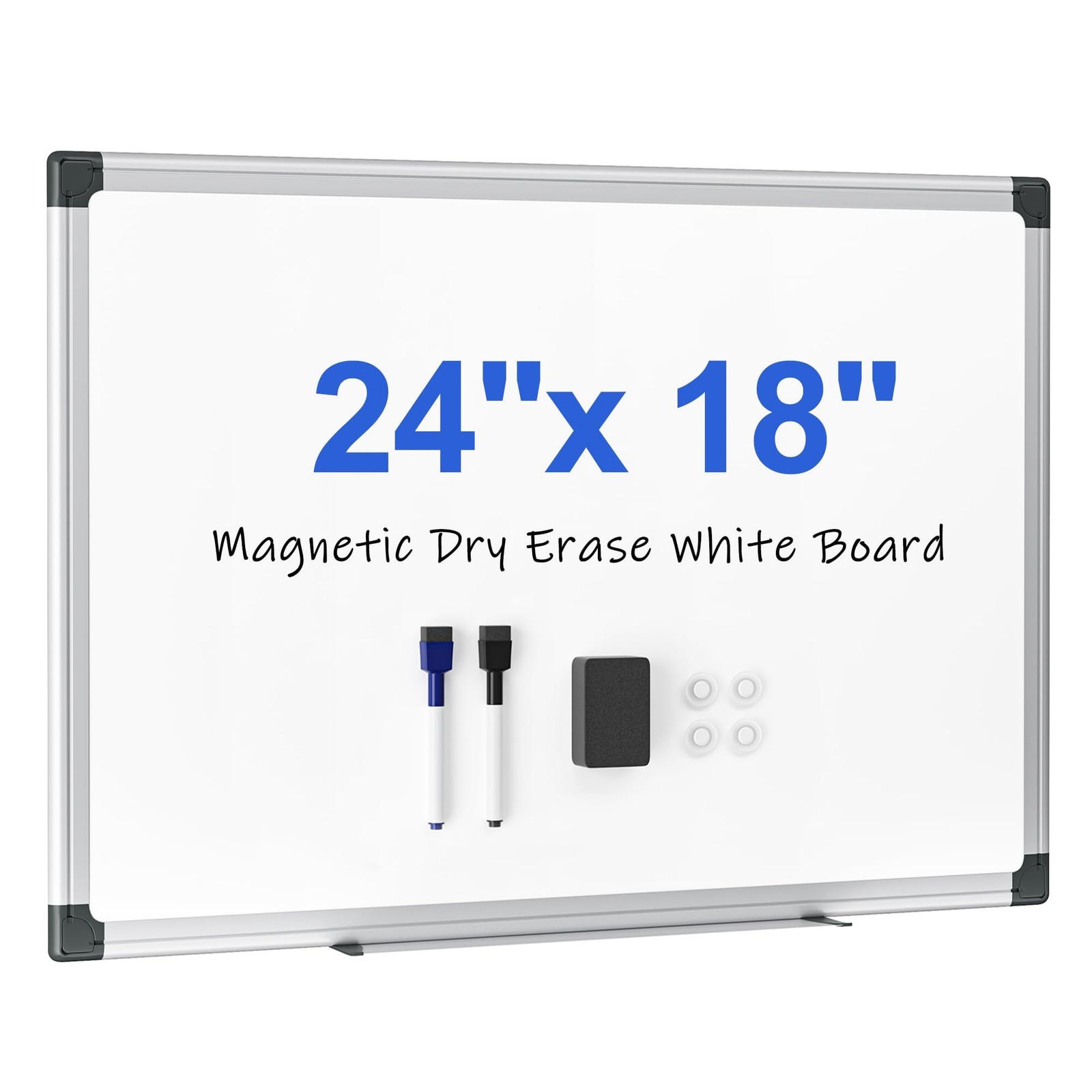 Scribanx Magnetic Dry Erase Board 24 x 18 for Wall, 18″W x 24″H, White