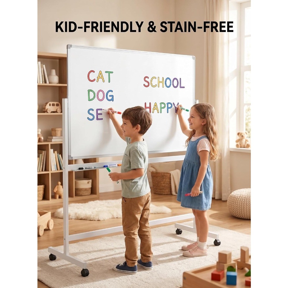 40″×28″/48″×36″ Mobile Dry Erase Board Magnetic Whiteboard w/ StandDouble Sided