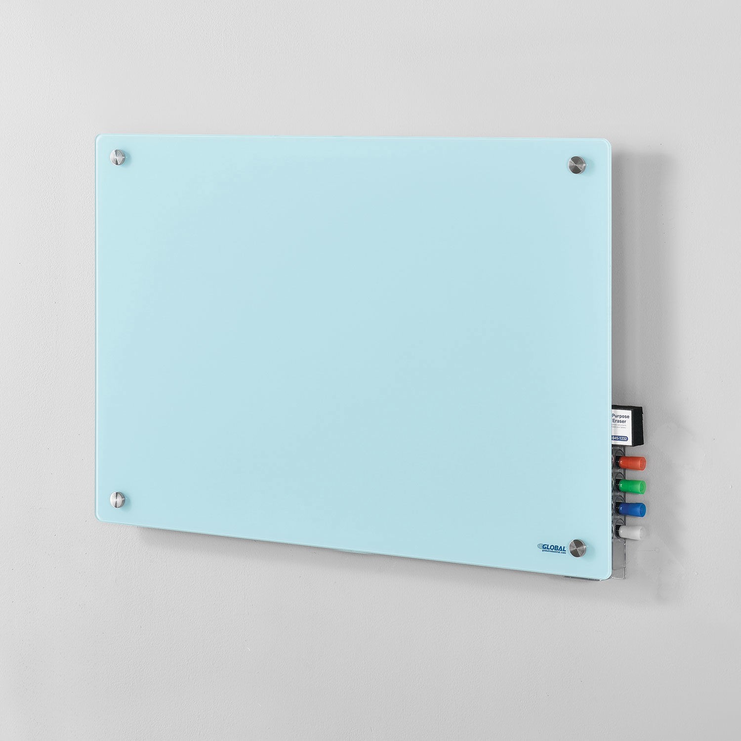 36″W x 24″H Magnetic Glass Dry Erase Board Seafoam