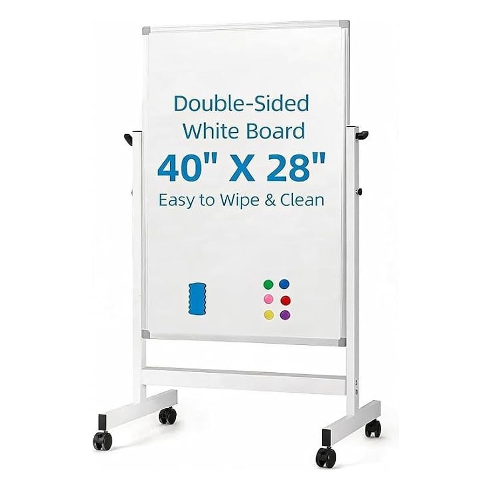 40″×28″/48″×36″ Mobile Dry Erase Board Magnetic Whiteboard w/ StandDouble Sided