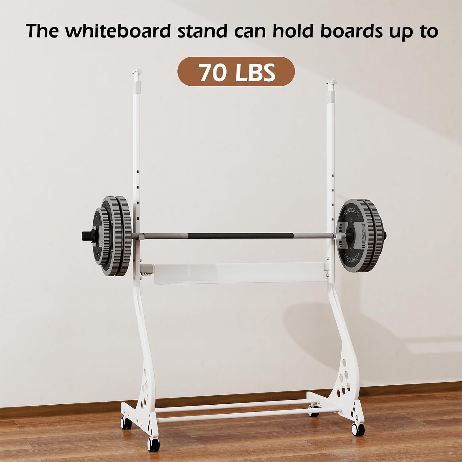 Glass White Board Stand – Wheels, Height & Width Adjustable