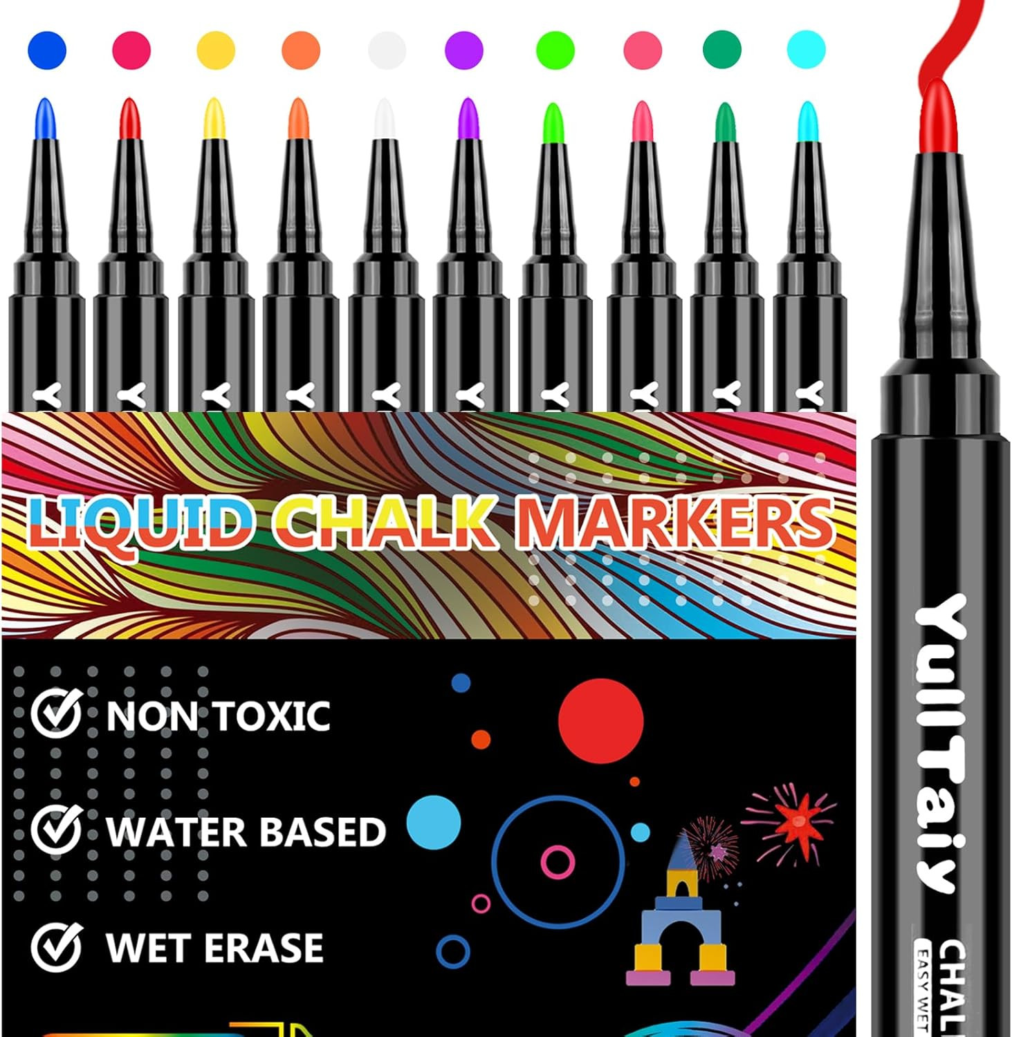 Liquid Chalk Markers for Acrylic Calendar Planning Board, Dry Erase Board