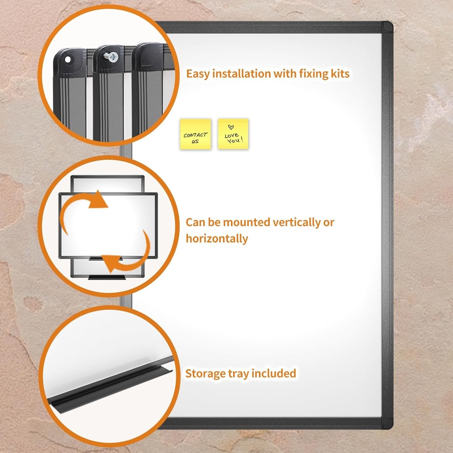 Versatile Magnetic Whiteboard, 48″x32″ – Ideal for Home, Office, and School