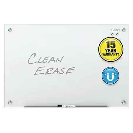 Quartet G2418w 18″ H X 24″ W Magnetic Glass Dry Erase Board, Gloss, White