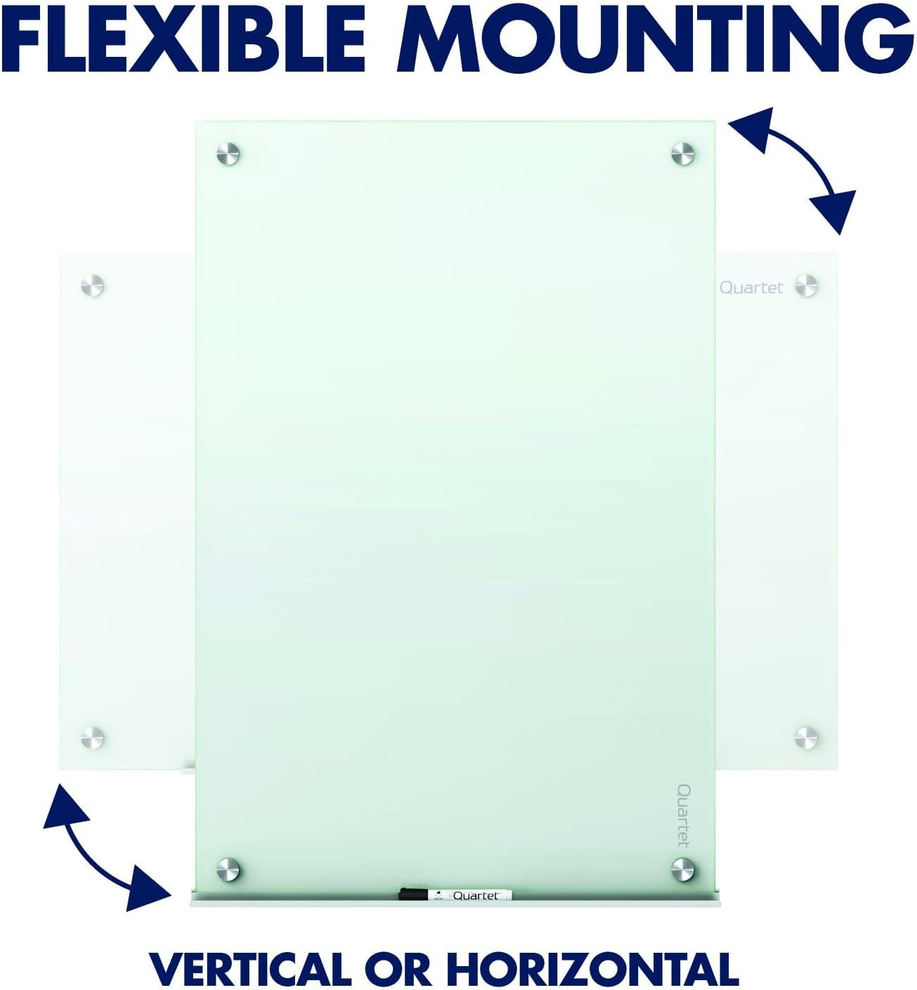 Magnetic Glass Dry Erase White Board, 48”W X 36”H Whiteboard, Infinity Framele