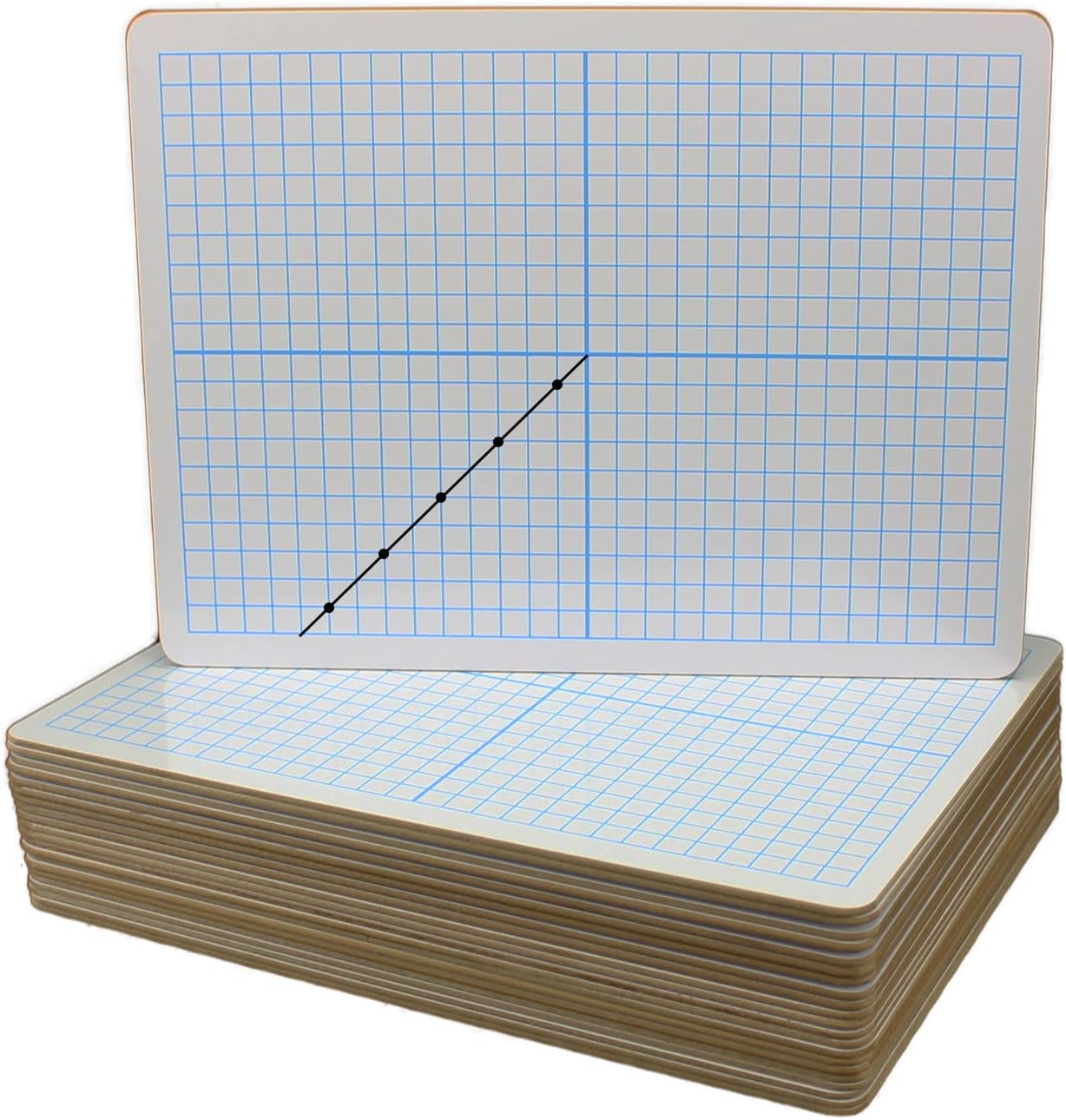 9×12 XY Axis Dry Erase Boards 24 Pack Two Sided Graph Lapboards Classroom Set