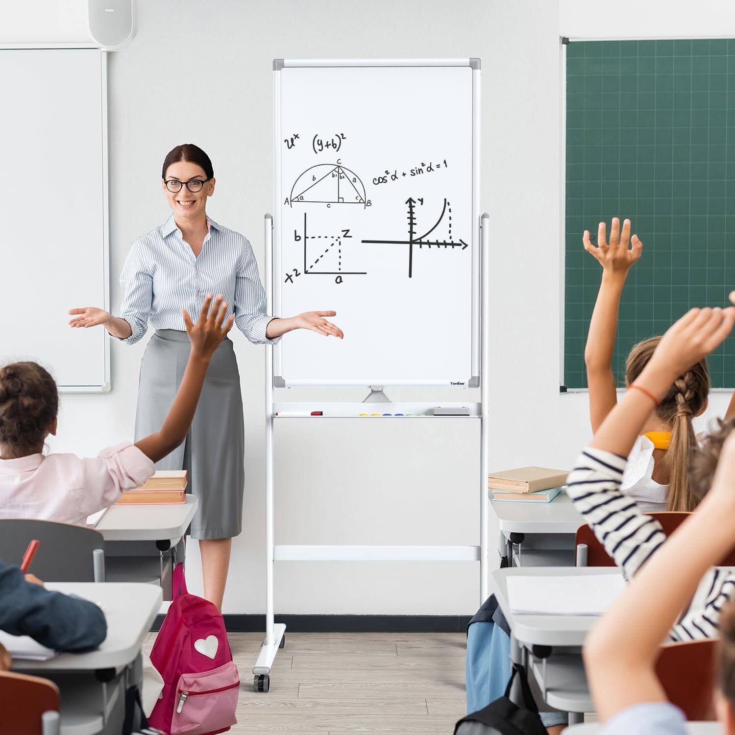 Mobile Dry Erase Board On Wheels 40 X 24 Magnetic Double Sided Whiteboard Easel