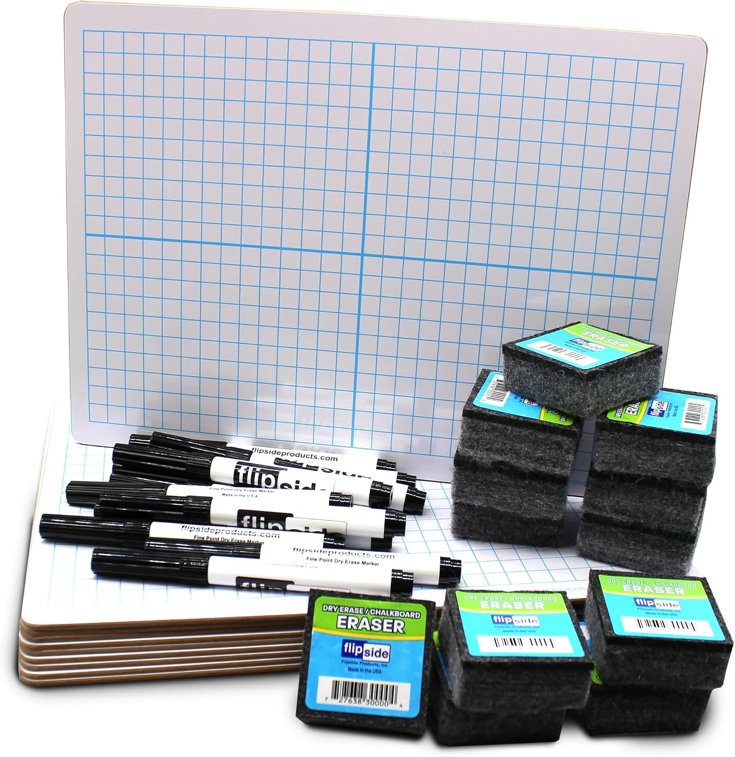 9×12 XY Axis Dry Erase Boards 24 Pack Two Sided Graph Lapboards Classroom Set