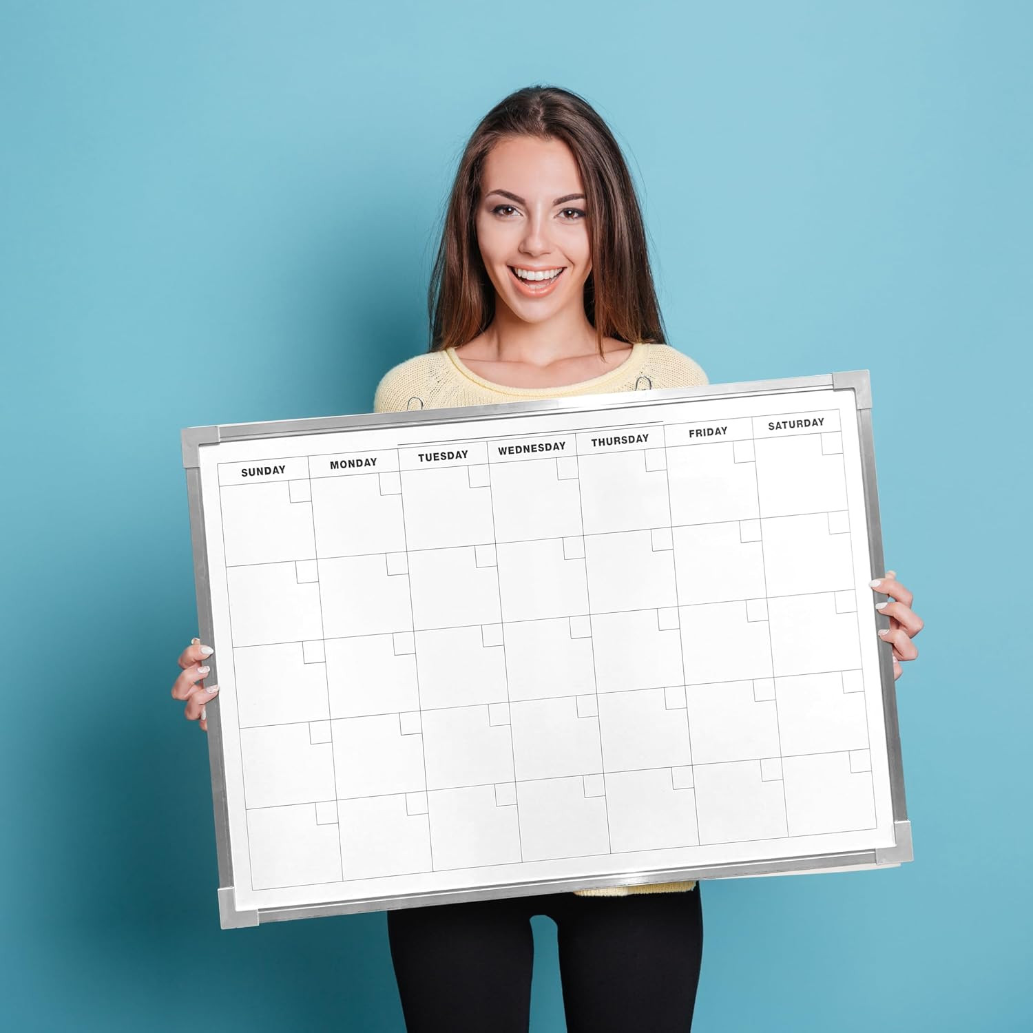 Magnetic Dry Erase Calendar Board 24×36 Monthly Planner Wall Mount Aluminum