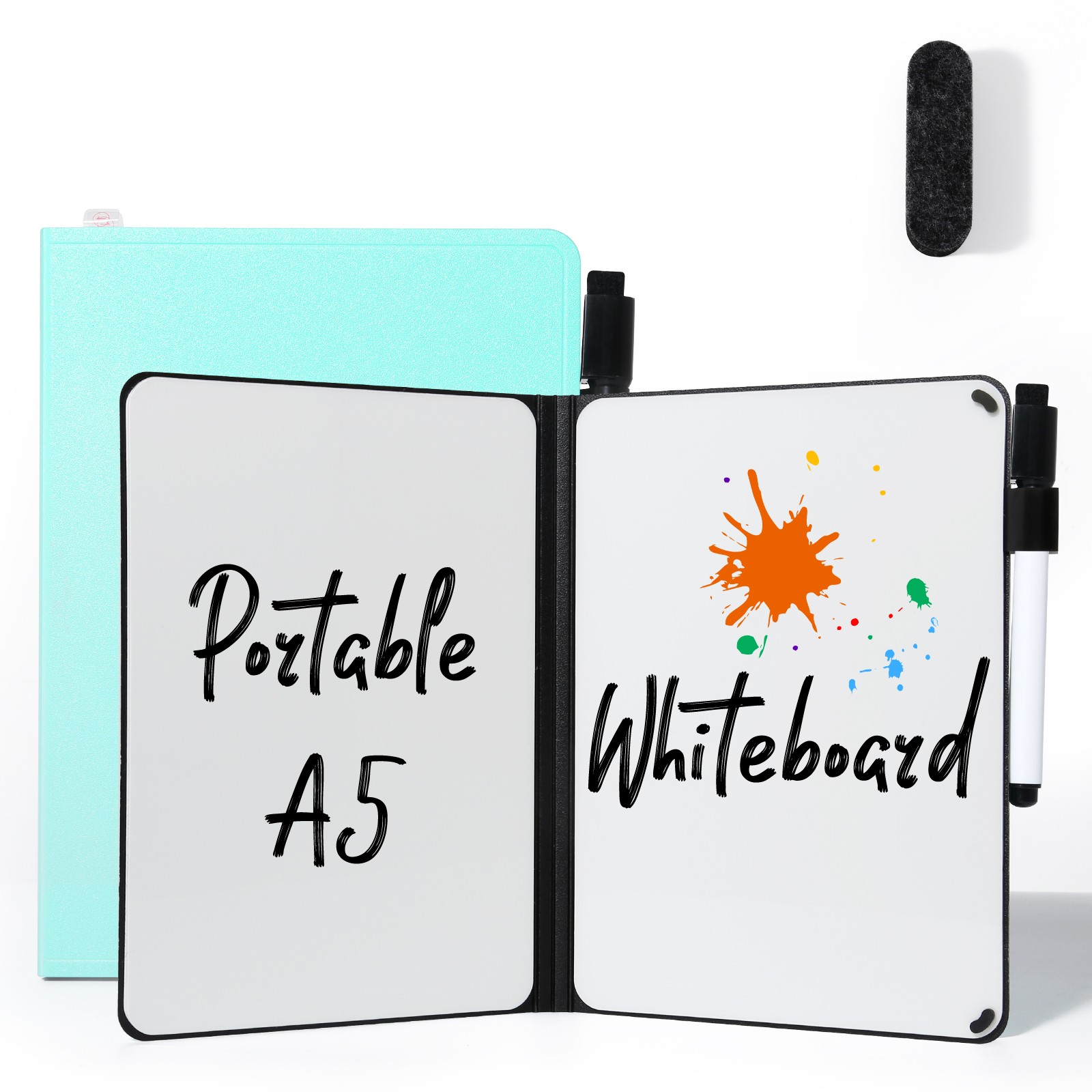 Mini Dry Erase Board Double Sided | Portable Folding Whiteboard with Pen