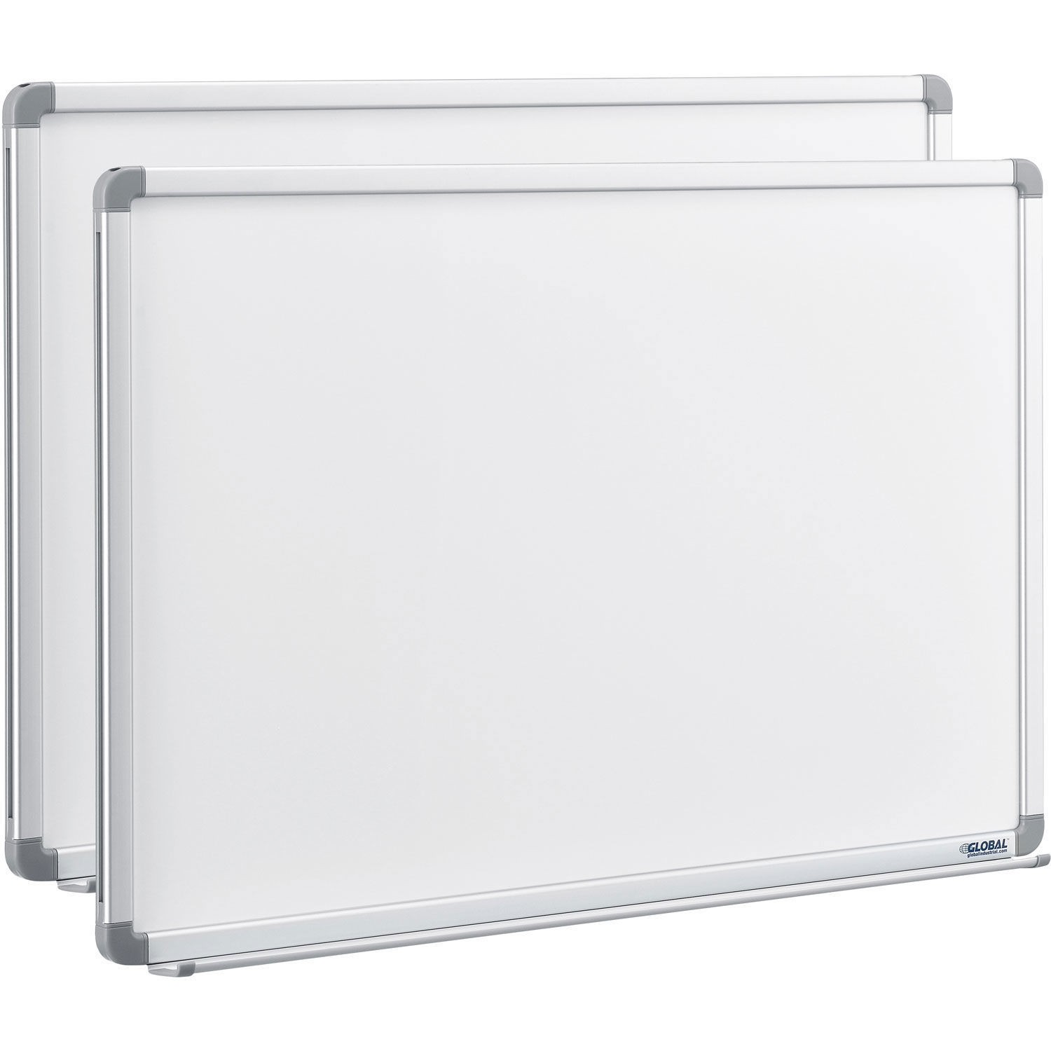 36″W x 24″H Magnetic Whiteboard Steel Surface with Aluminum Frame 2/Pk