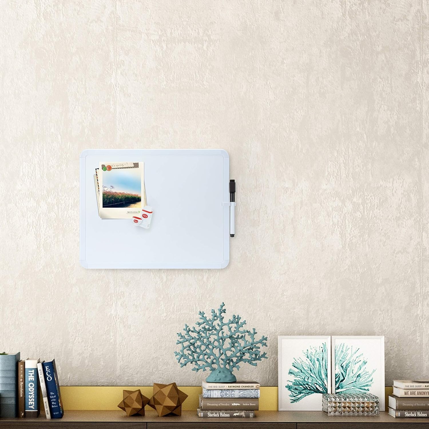 Student-Friendly 14” x 11” White Dry Erase Board with Easy Wall Mount & Marker