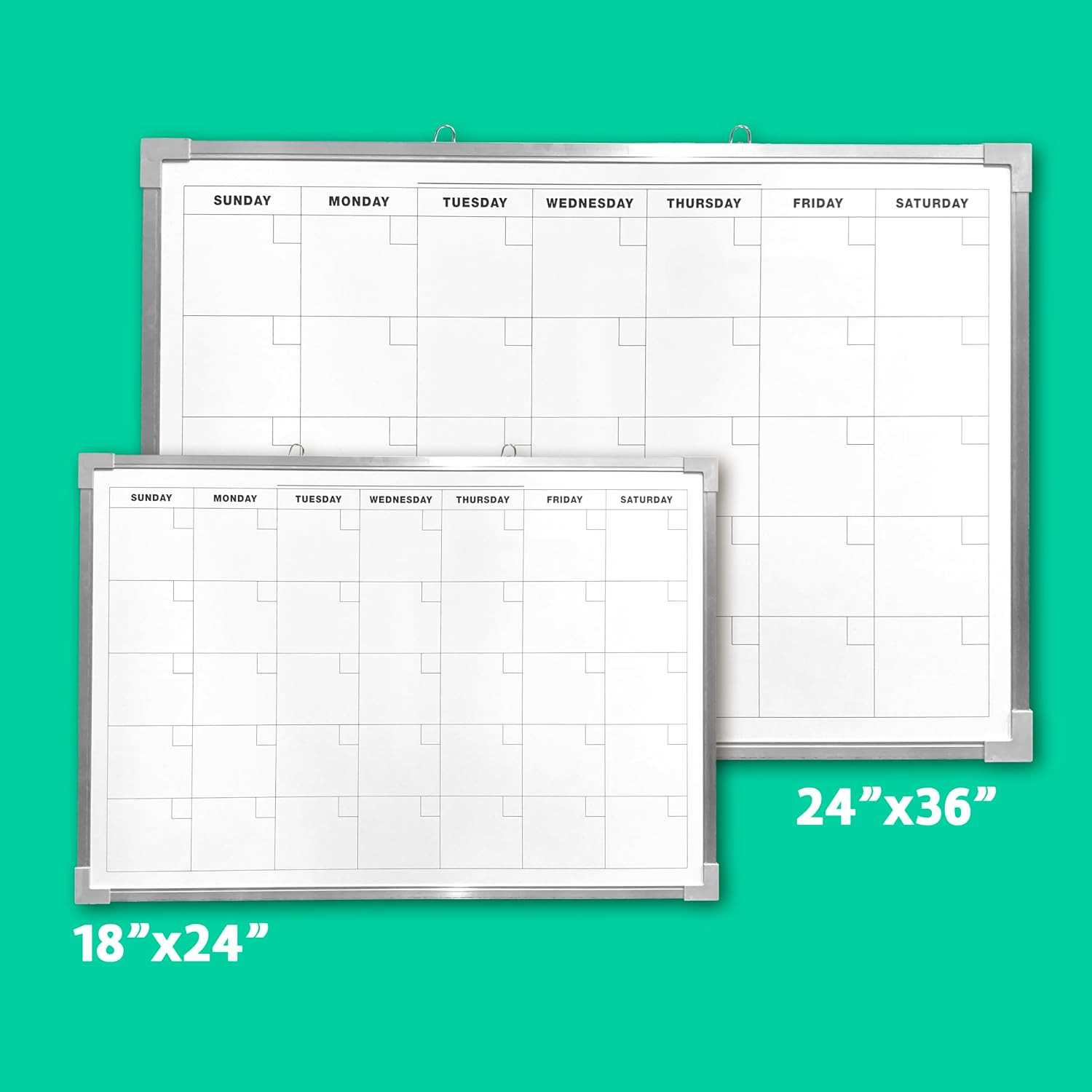 Magnetic Dry Erase Calendar Board 24×36 Monthly Planner Wall Mount Aluminum