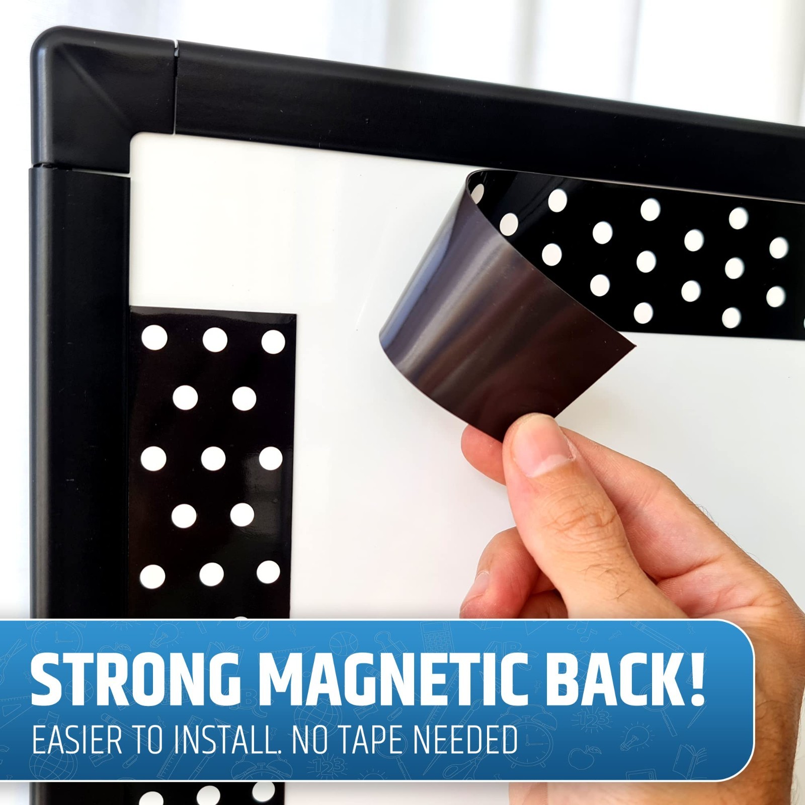 Magnetic Classroom Borders – 12 Strips, 24ft, 4 Designs, Polka Dot & More