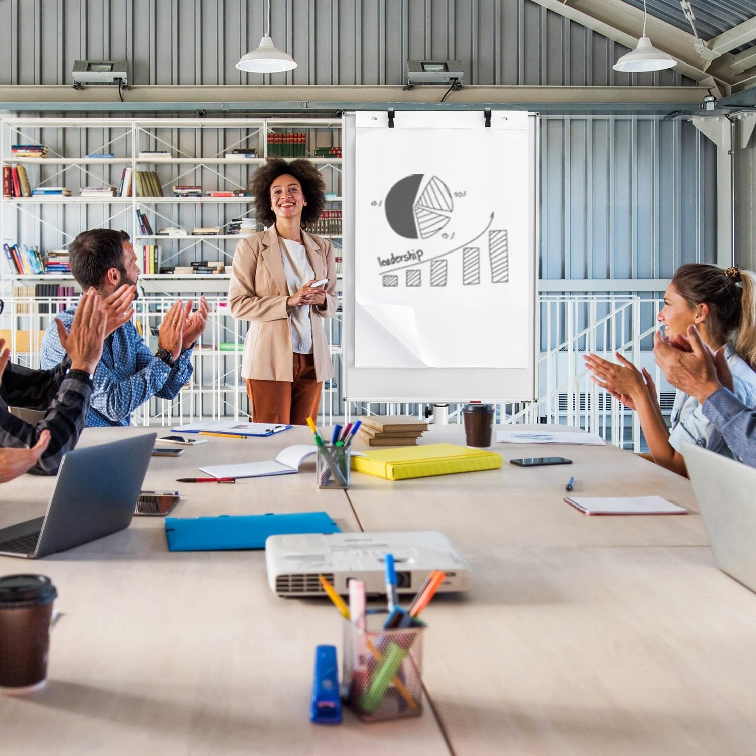 Mobile Whiteboard on Wheels – 40” X 26” Portable Magnetic Standing White Board