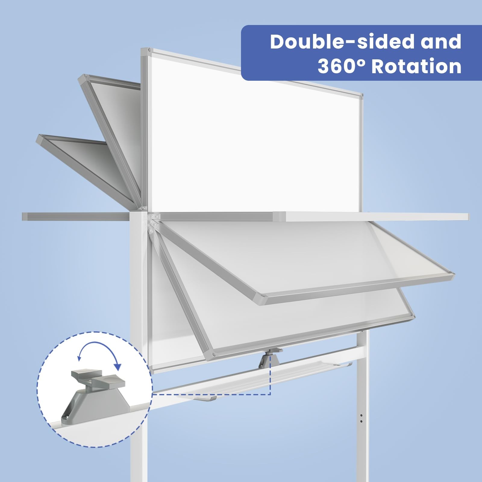 Lumspax Rolling White Board On Wheels 48 X 32 Large Dry Erase Board Stand Big
