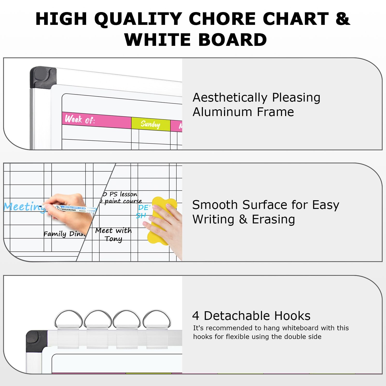 EAONE 16 x 12 in Magnetic 16″W x 12″H – For 1 Kid/Teen/Adult, Multicolored