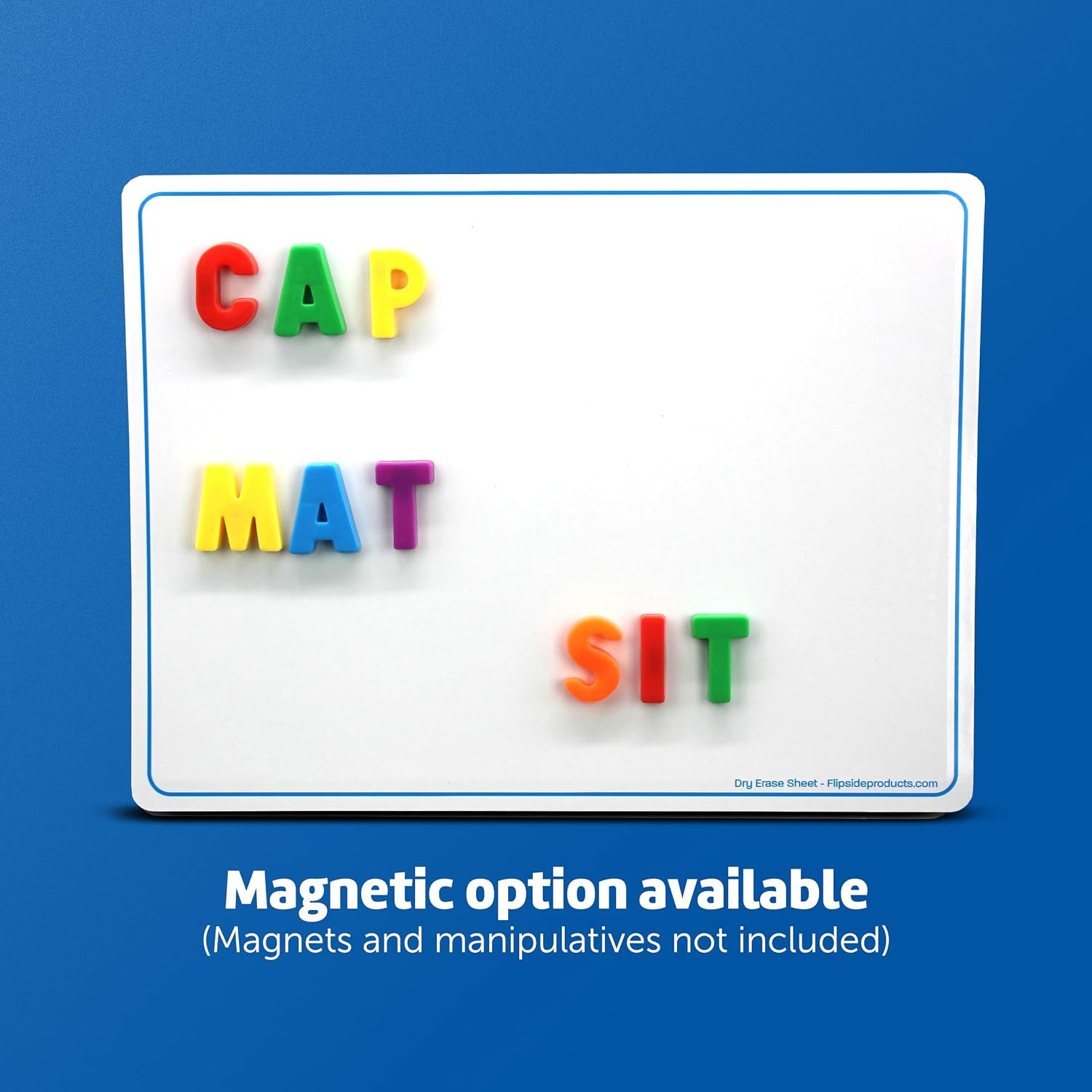 Magnetic Plain Learning Mats 24 Pack 9×12 Two Sided Blank Dry Erase Sheets