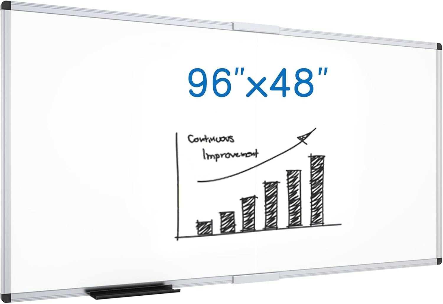 Foldable Whiteboard 96×48″ | Magnetic Surface, Marker Tray