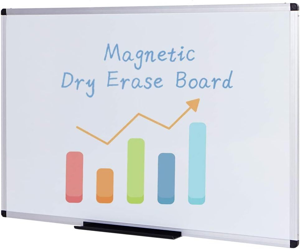 36 X 24 Inches Wall Mount Magnetic Dry Erase Board with Silver Aluminum Frame