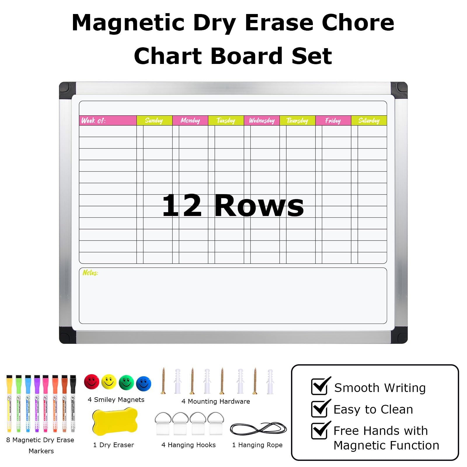 EAONE 16 x 12 in Magnetic 16″W x 12″H – For 1 Kid/Teen/Adult, Multicolored