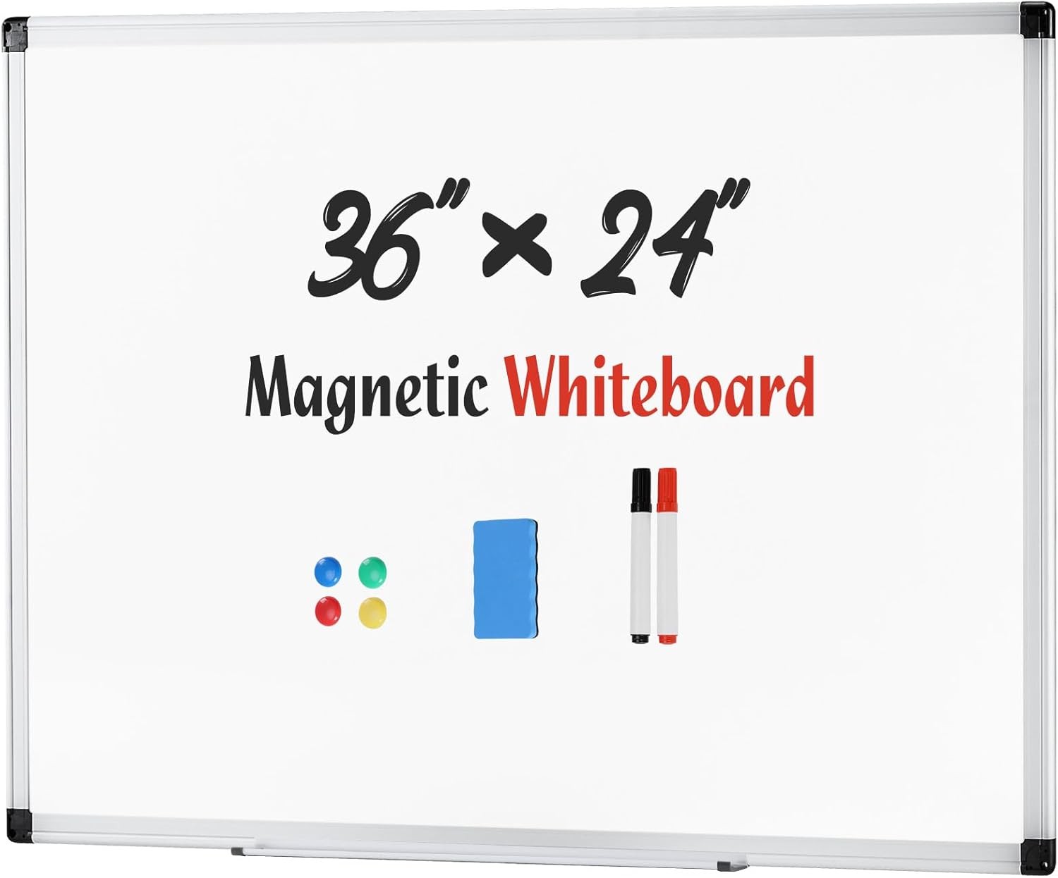 Whiteboard Easel Magnetic White Board Dry Erase Portable Boards with Stand