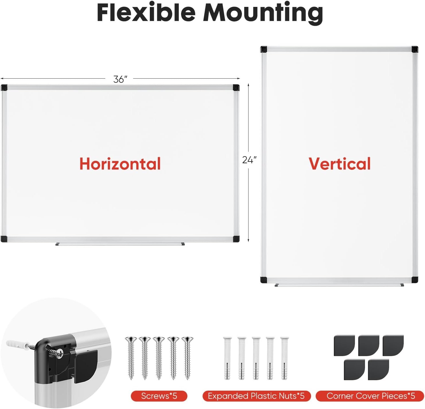 Whiteboard Easel Magnetic White Board Dry Erase Portable Boards with Stand