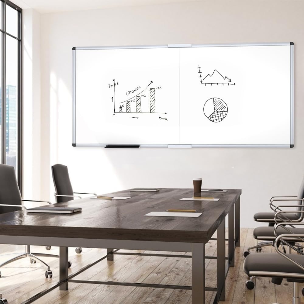Foldable Whiteboard 96×48″ | Magnetic Surface, Marker Tray