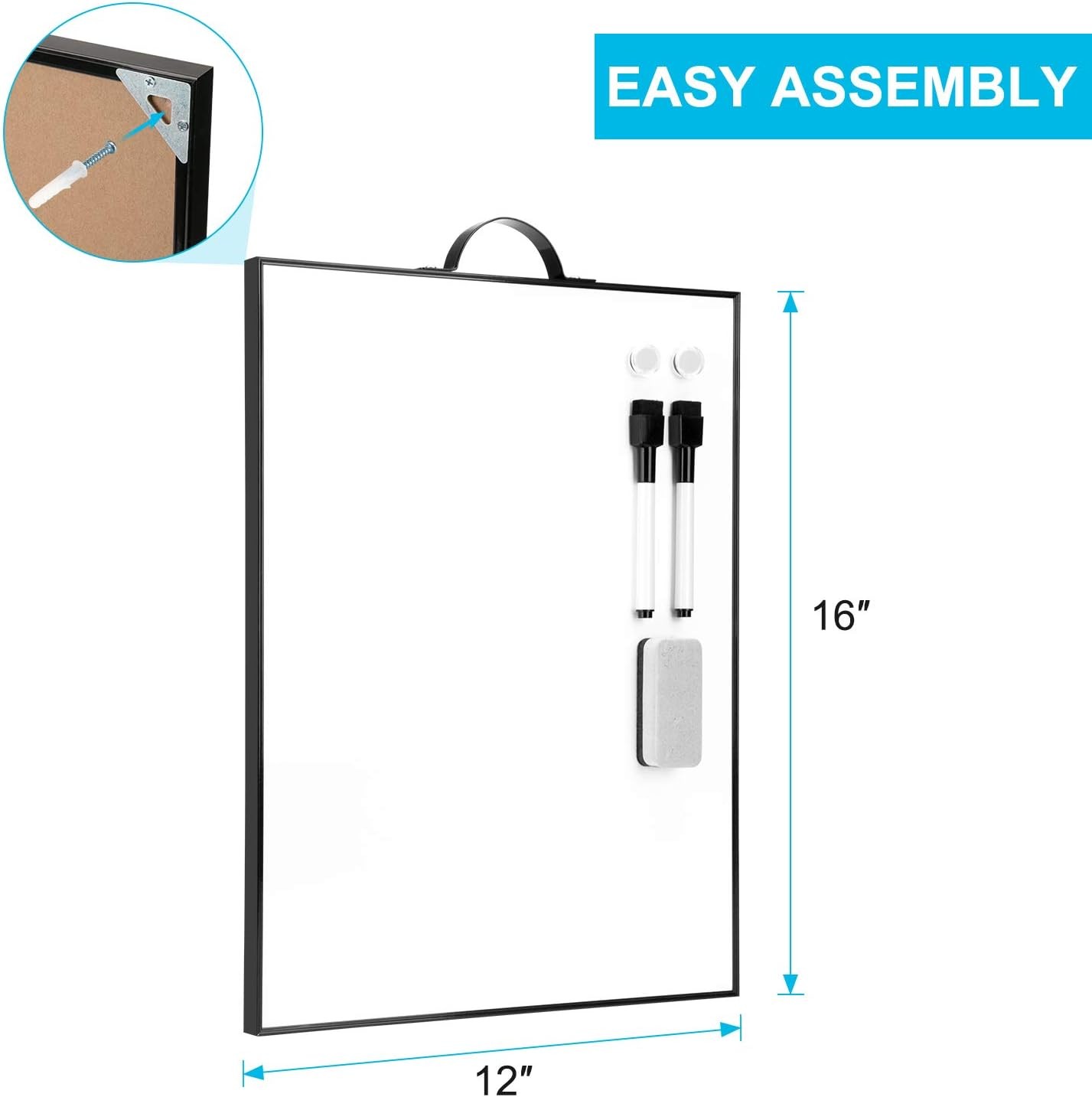 16″x12″ Portable Magnetic Dry Erase Whiteboard w/Handle for Office Home