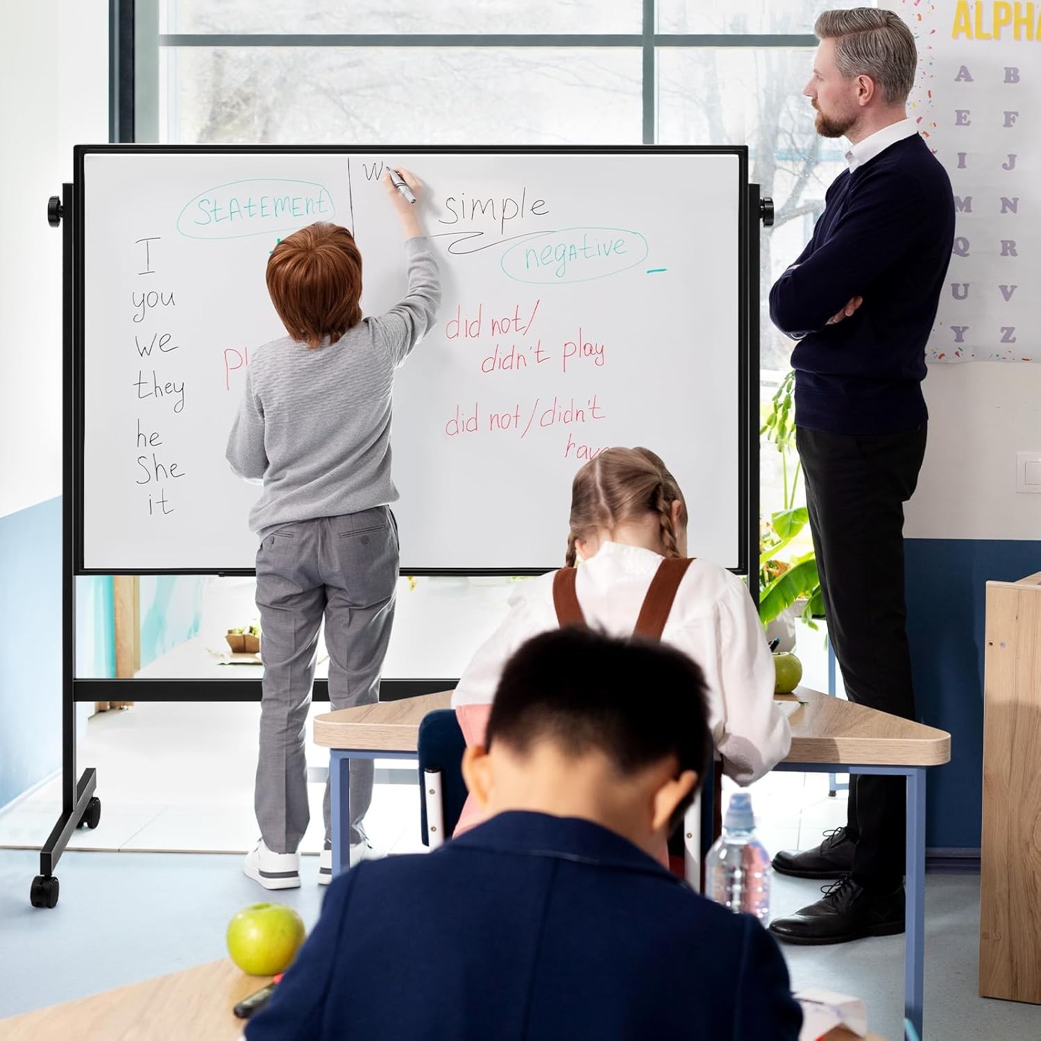 Whiteboard Easel Magnetic White Board Dry Erase Portable Boards with Stand