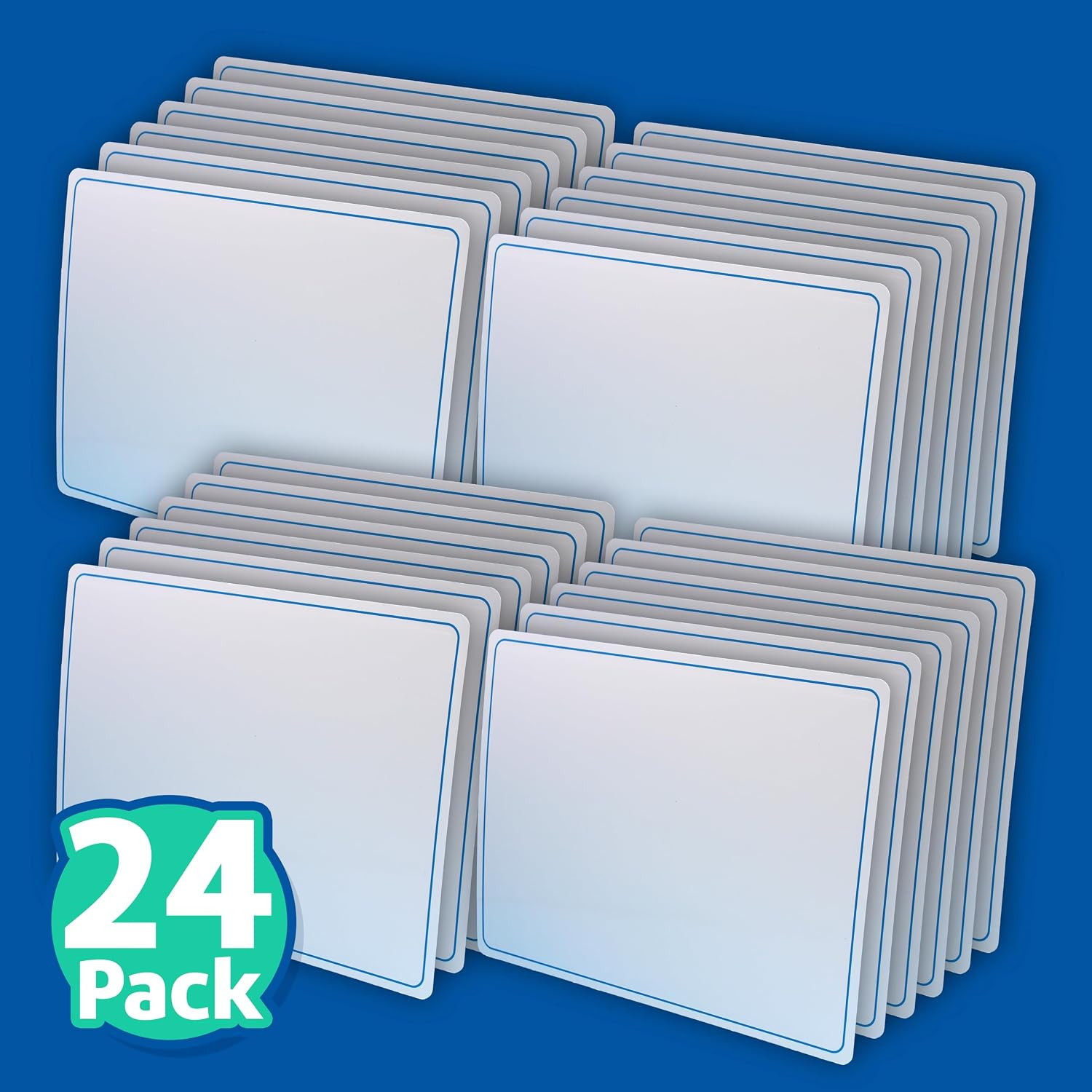 Magnetic Plain Learning Mats 24 Pack 9×12 Two Sided Blank Dry Erase Sheets