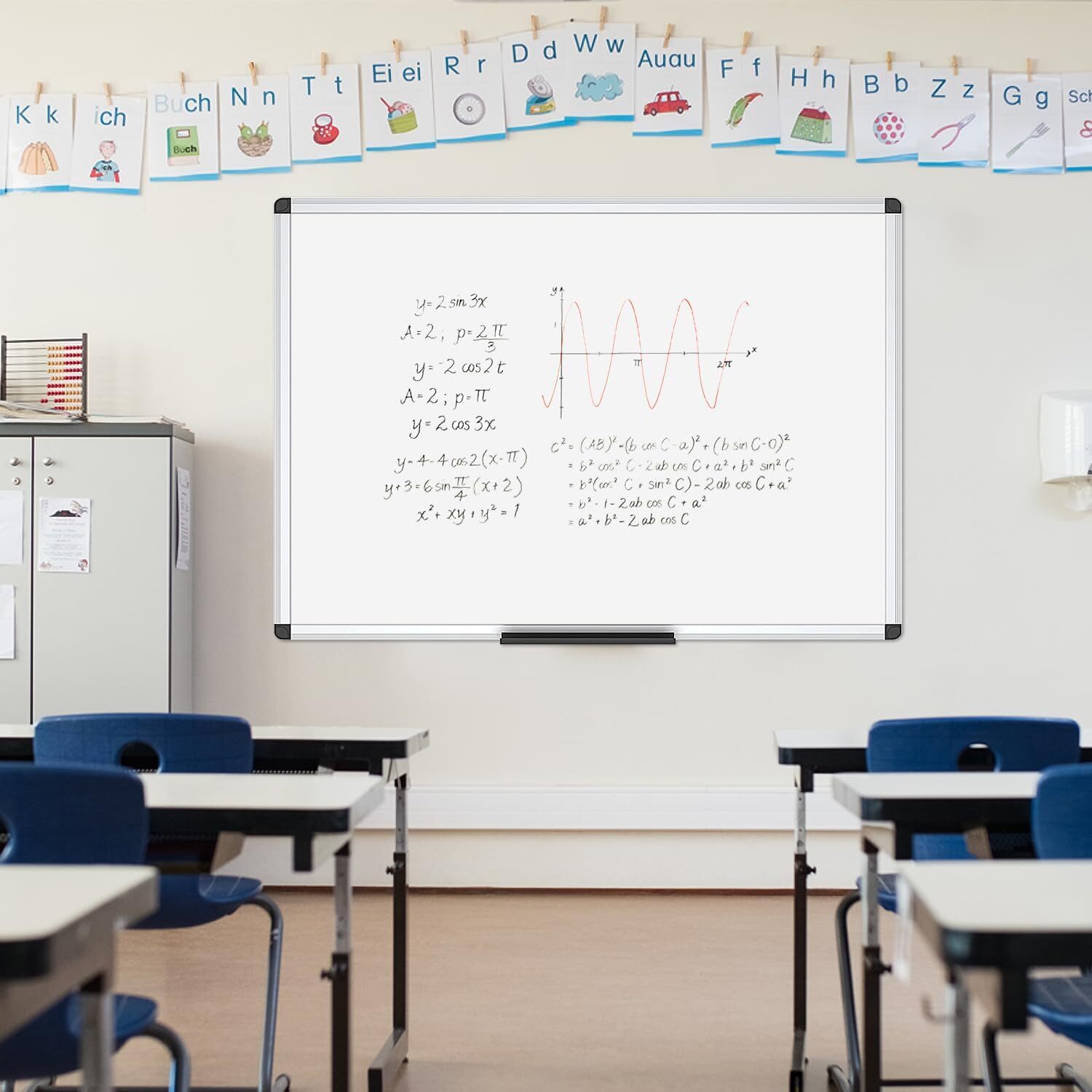 36 X 24 Inches Wall Mount Magnetic Dry Erase Board with Silver Aluminum Frame