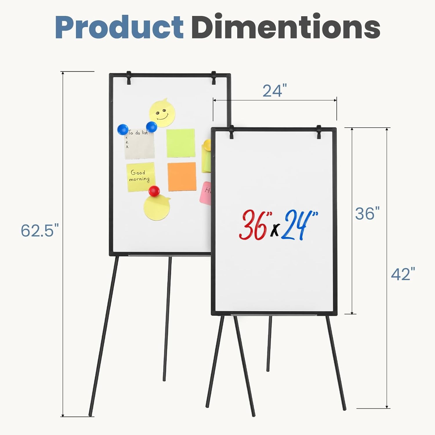 Whiteboard Easel Magnetic White Board Dry Erase Portable Boards with Stand